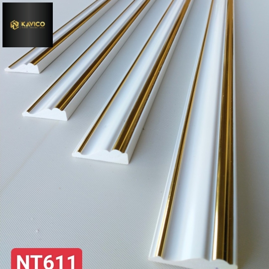 phào nẹp tường trắng vàng PS - 60
